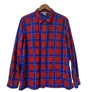 Duluth Trading Free Swingin' Plaid Flannel Shirt Size XL Country Ranch Women's